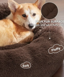 Round Dog Bed Winter